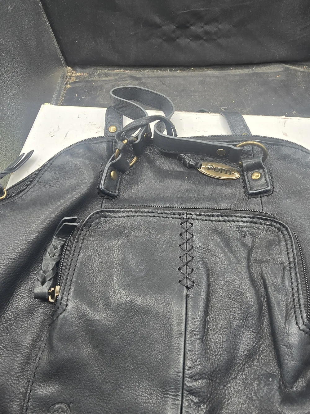 Born Black Leather Crossbody Bag - Sleek Everyday Carry